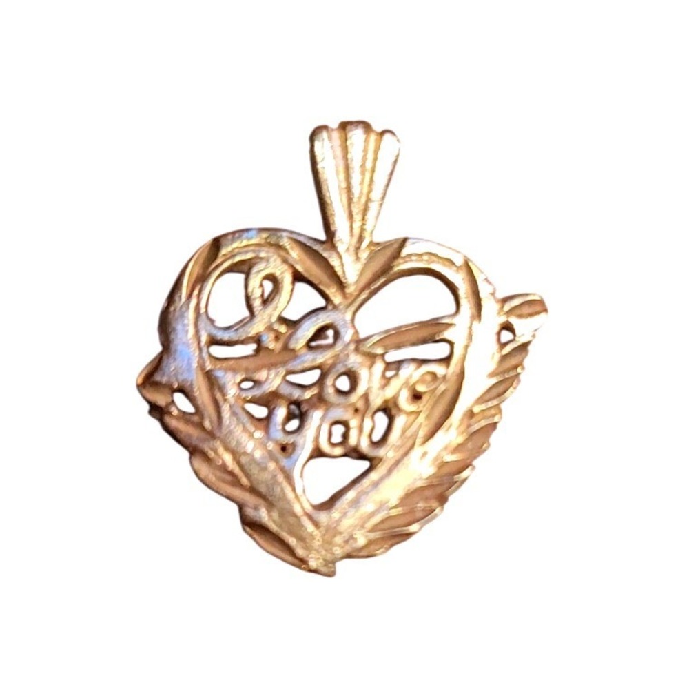 Vintage Frederick Goldman Heart I Love You Charm Pendant 10k Gold Vintage